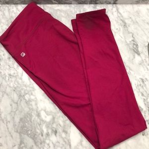 Fabletics raspberry colored full length leggings